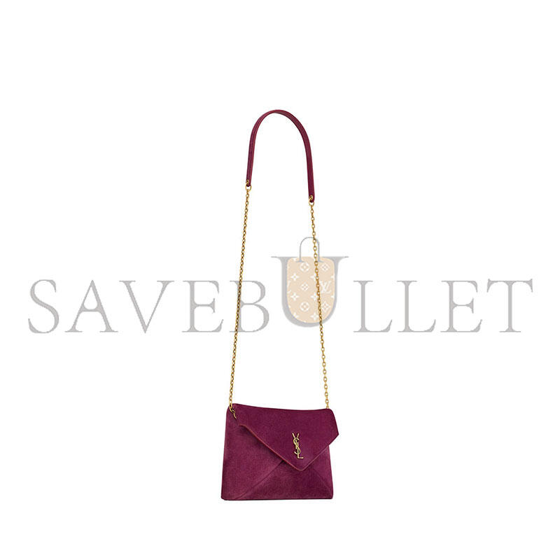 YSL CASSANDRE SMALL CHAIN POUCH IN SUEDE 8555691U80W6976 (19*12*3cm)